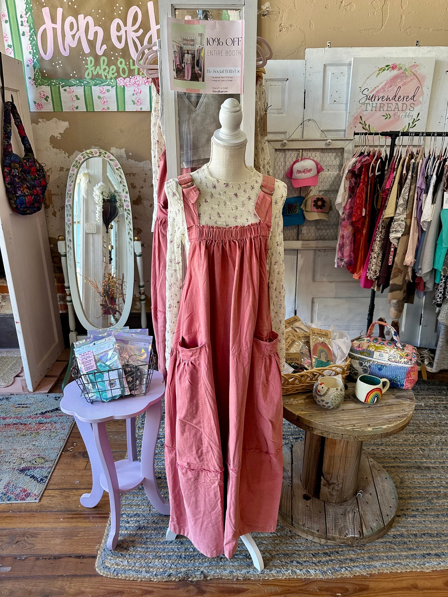 Antique Rose overall dress