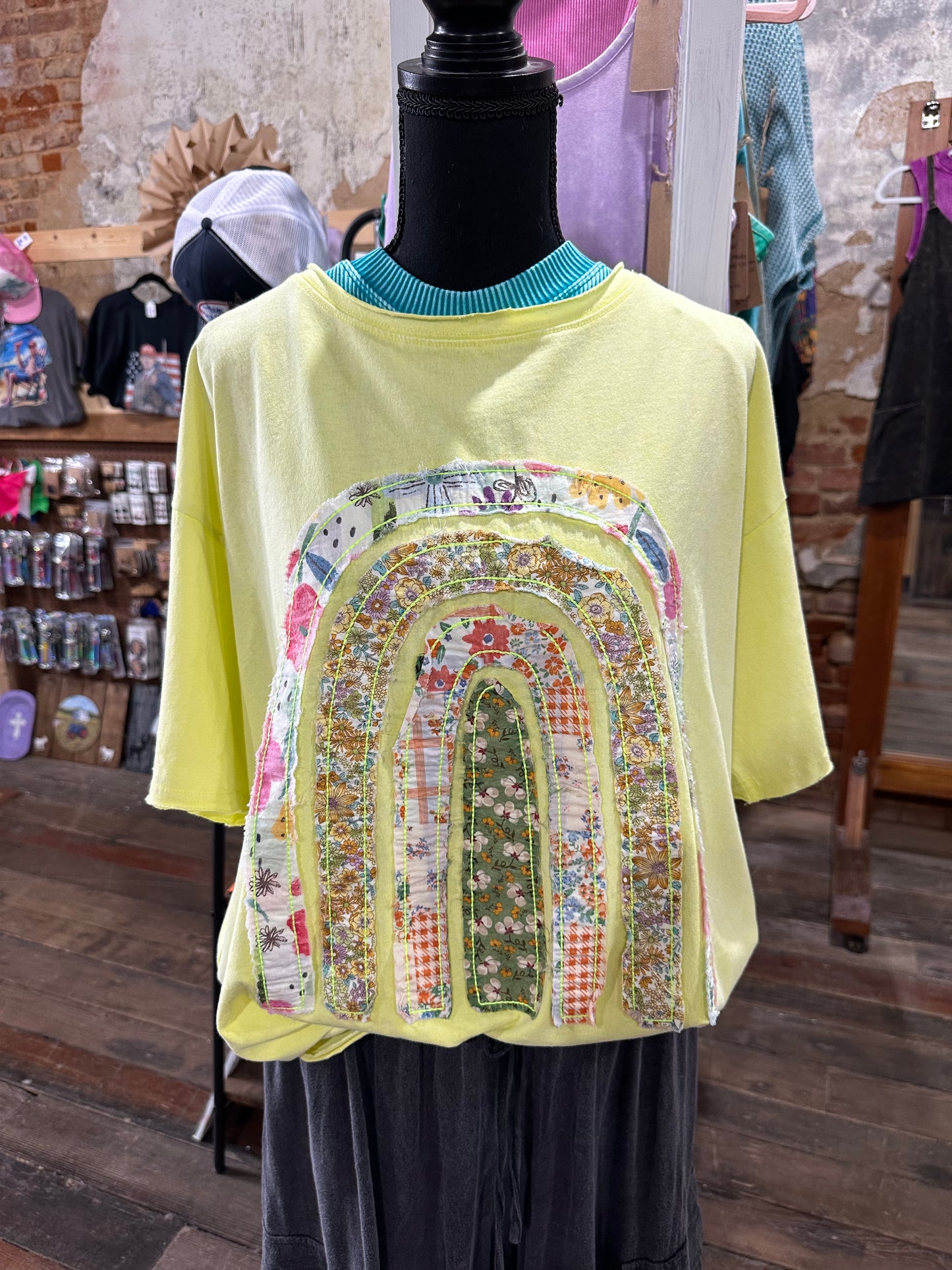 A Rainbow yellow tee