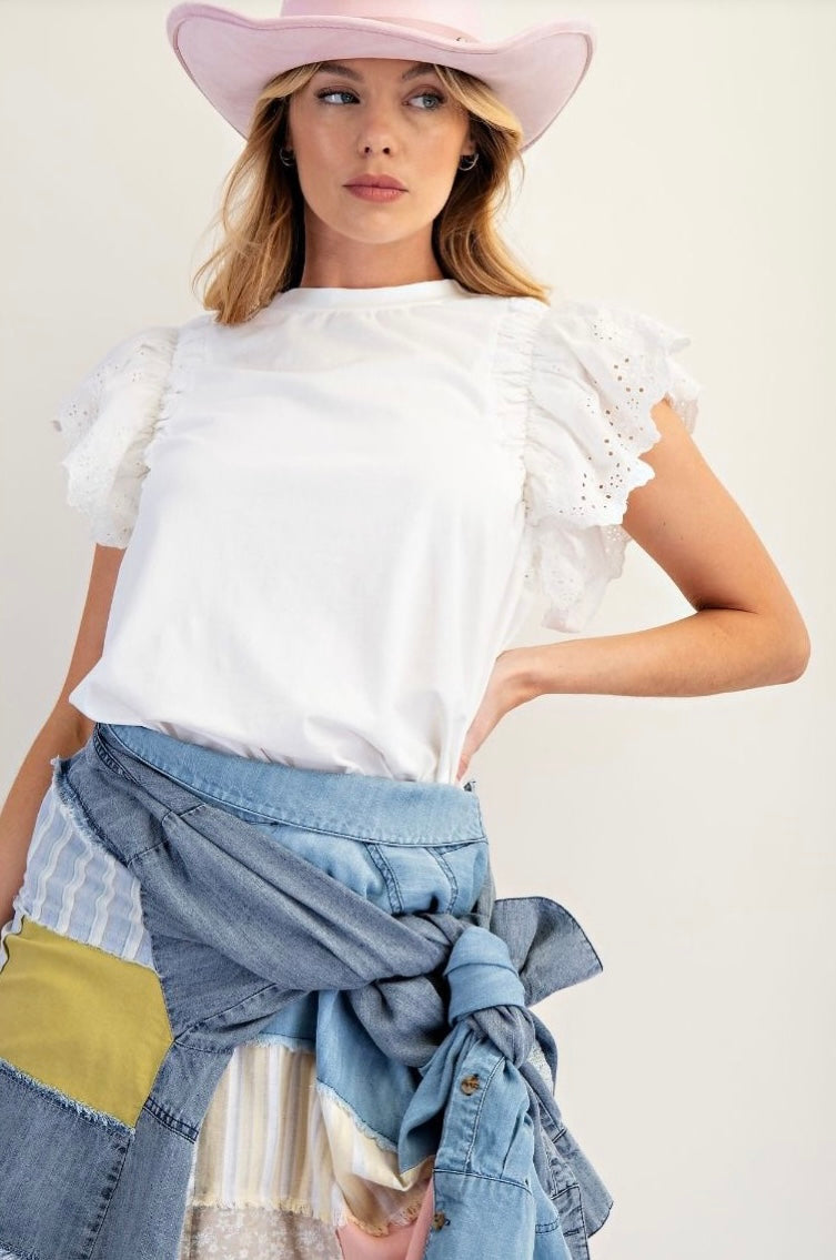 A Call me eyelet top