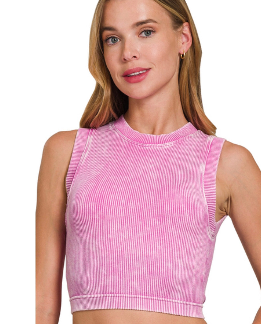 A bright mauve tank