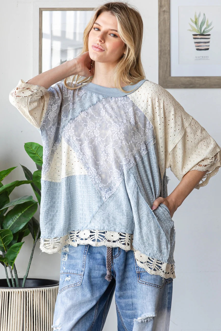 All the patchwork love top