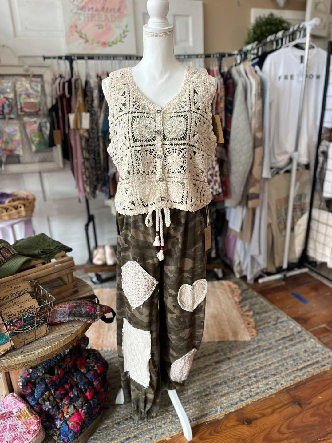 Camo patchwork joggers