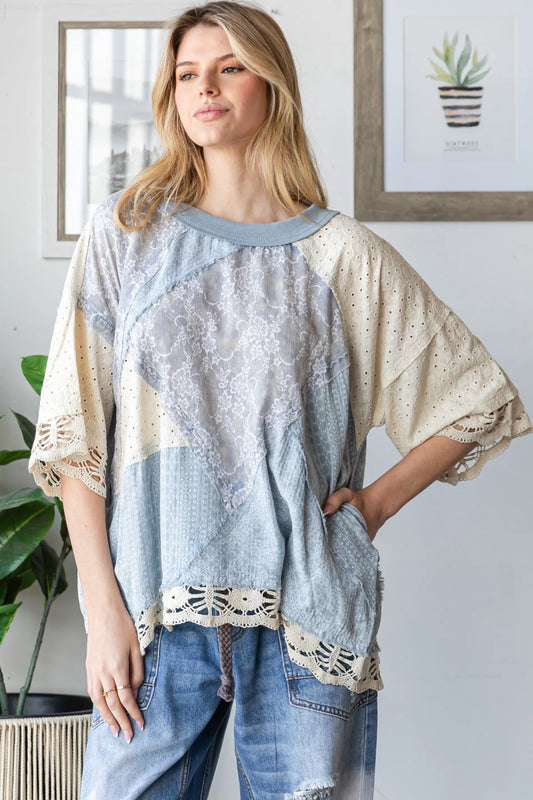 All the patchwork love top