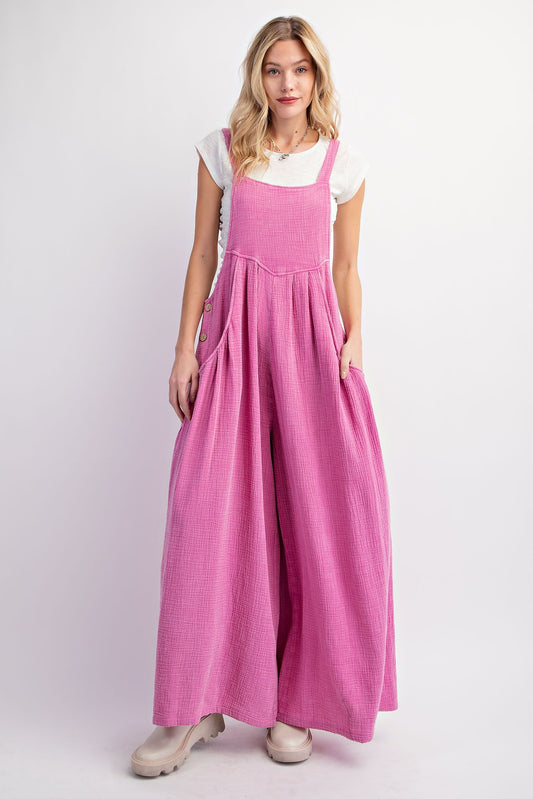 Tickled Pink Waffle Jumpsuit