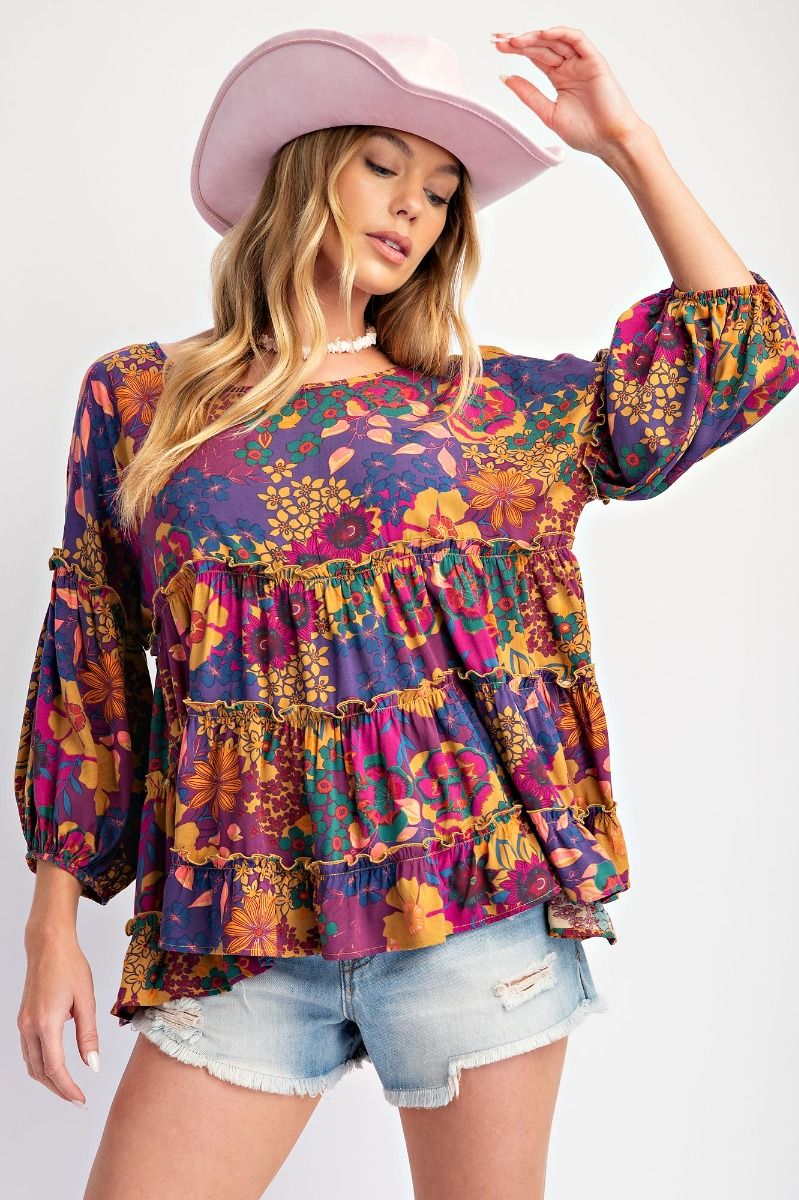 Bet Your Autumn Dollar Babydoll Ruffle top